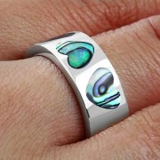 Abalone Silver Ring, r565