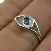 Evil Eye Sterling Silver Amethyst Ring, r571