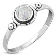 Rainbow Moonstone Silver Ring, r517