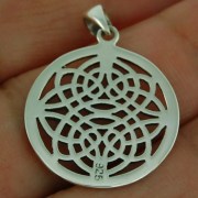 Round Silver Celtic Pendant, 925 Sterling Silver, pn555