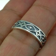 Plain Silver Fishes Messianic Band Ring, rp358