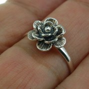 Ethnic Style Rose Flower Silver Ring, rp660