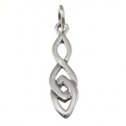 Small, Light, Celtic Knot Long Silver Pendant, pn603