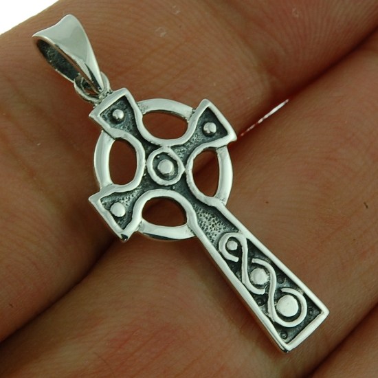 Celtic Plain Pendants: Sterling Silver Celtic Cross Pendant, pn164